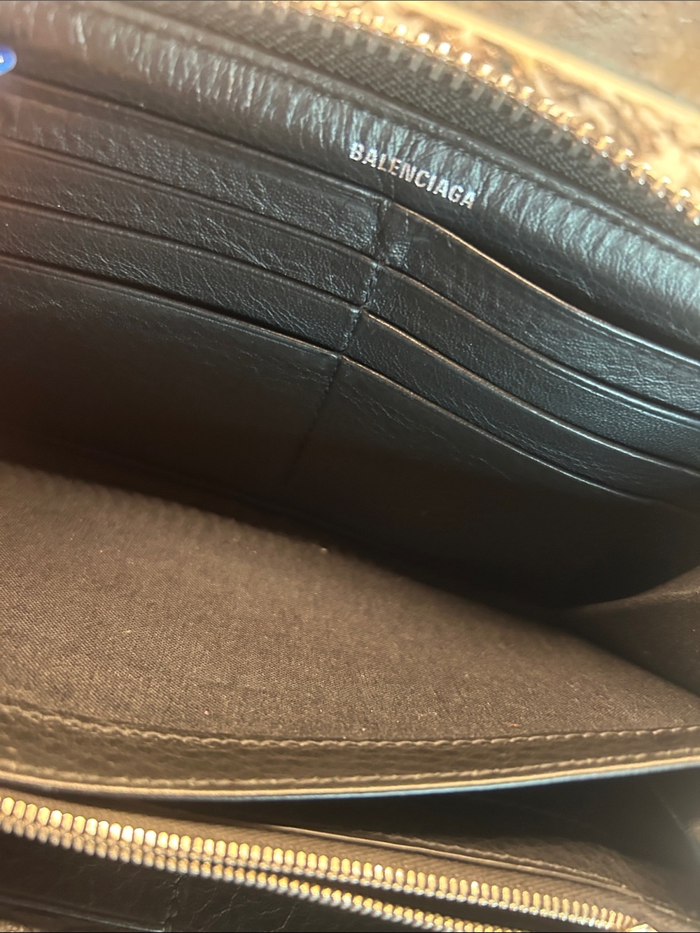 Balenciaga Black Leather Zip-Around Wallet with Envelope Flap - Picture 11 of 15